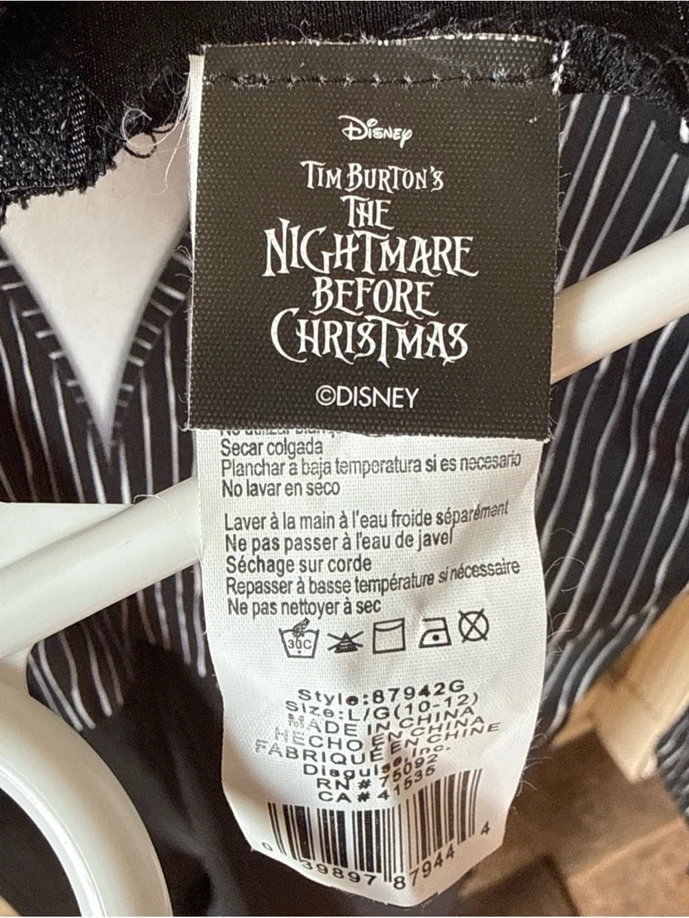 Disney Nightmare Before Christmas Jack Skellington Kid Costume 10-12 Large READ